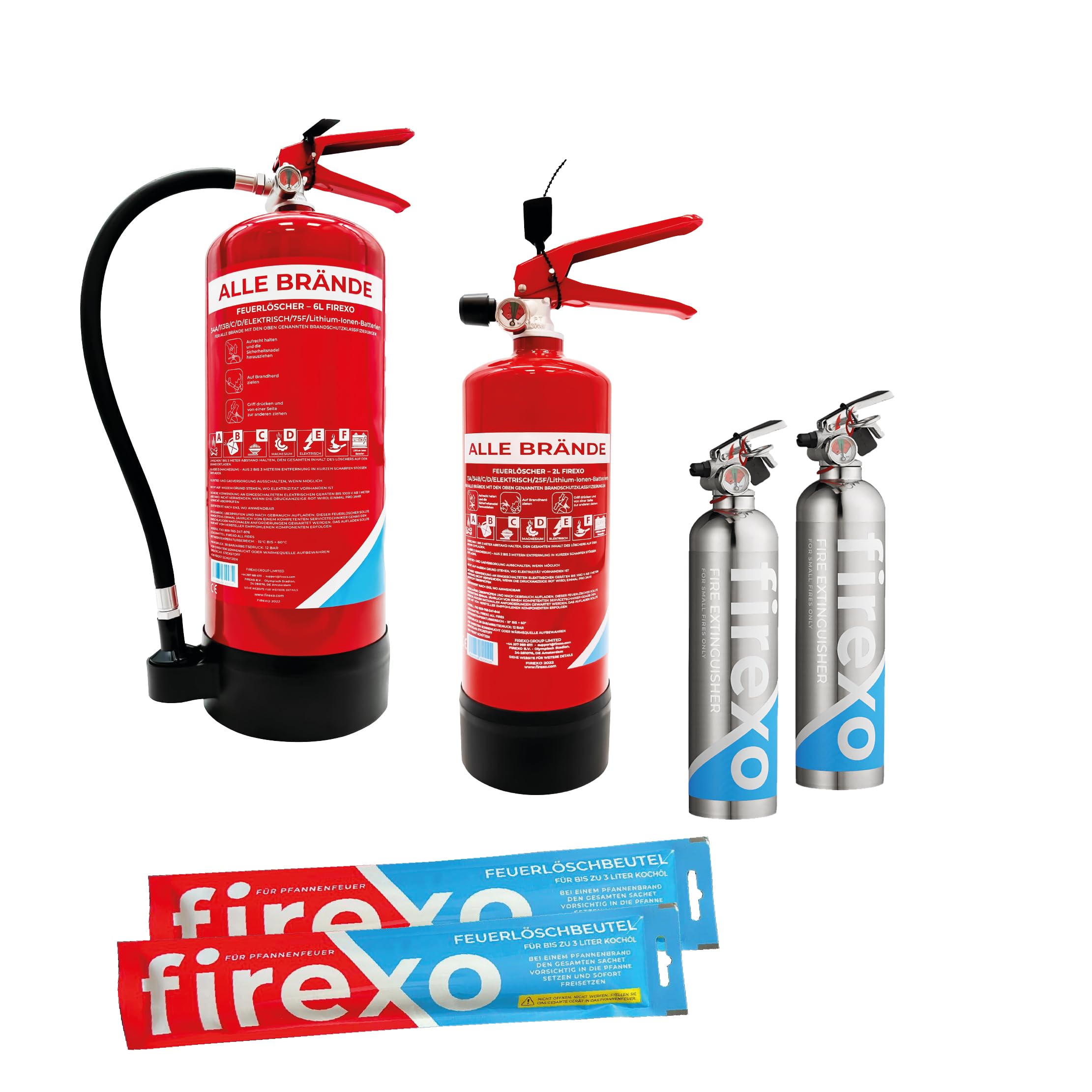 Firexo Pack de seguridad contra incendios Restaurant - Pack extintor multiusos para TODOS LOS INCENDIOS