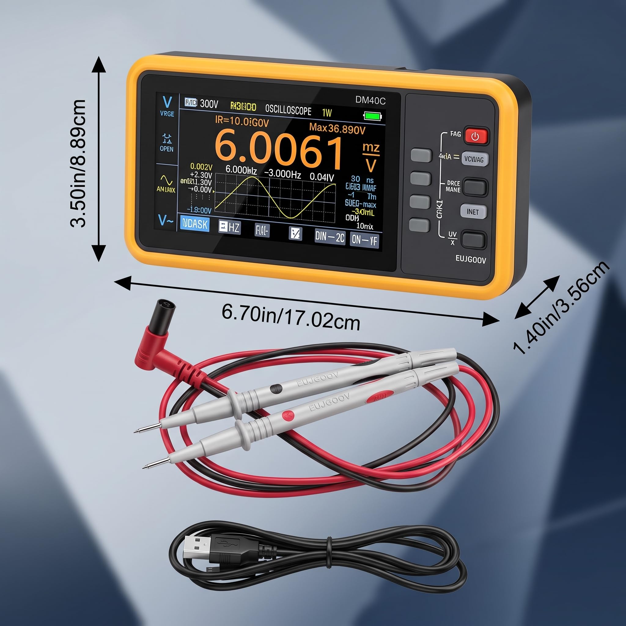 3in1 Digital Multimeter Oszilloskop Signalgenerator 50MSa/s 10MHz Tragbares Messgerät mit 3.5 Zoll Touchscreen