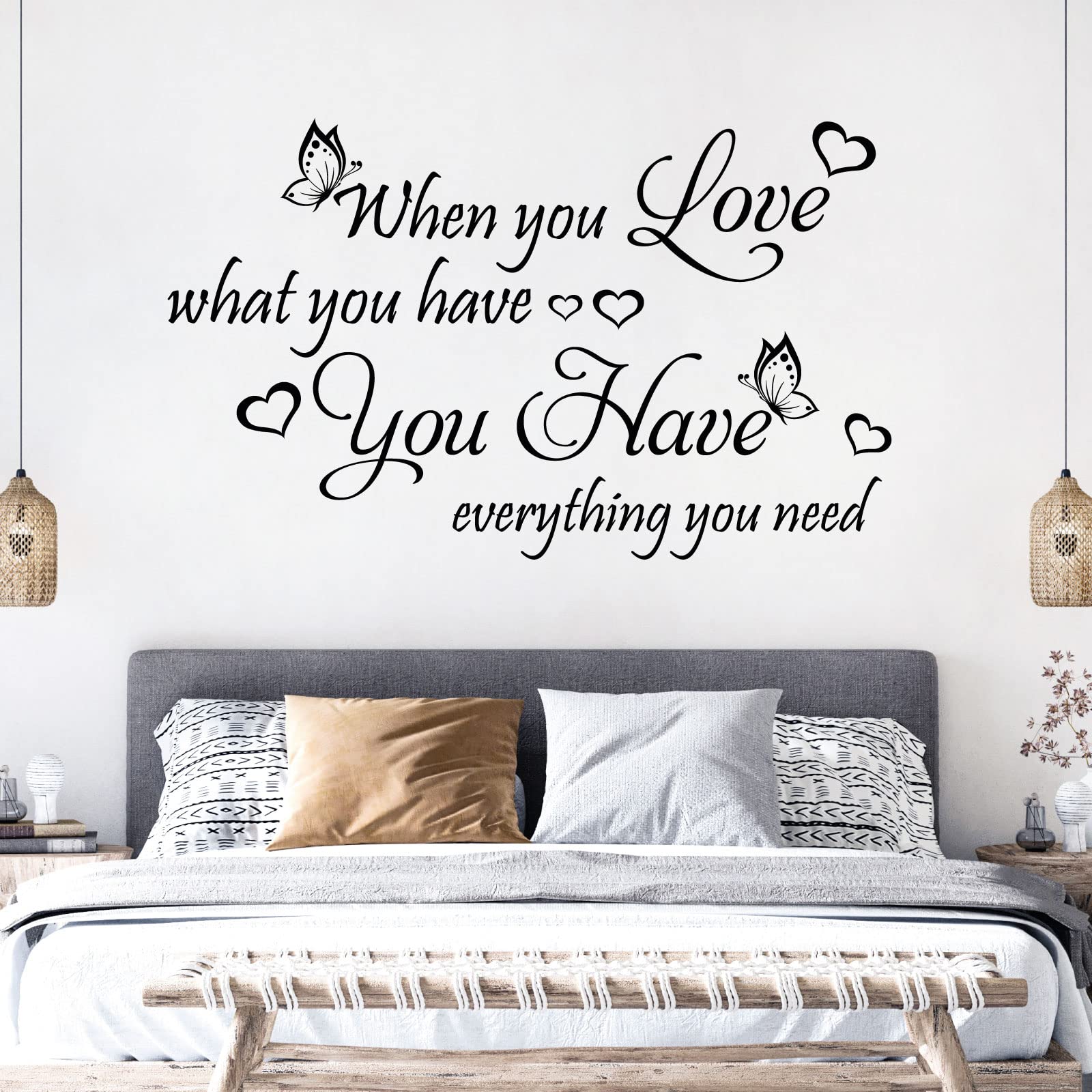 When You Love What You Have, You Have Everything ... - Quote Decal Wall Sticker [XLarge] [Black] — image 1