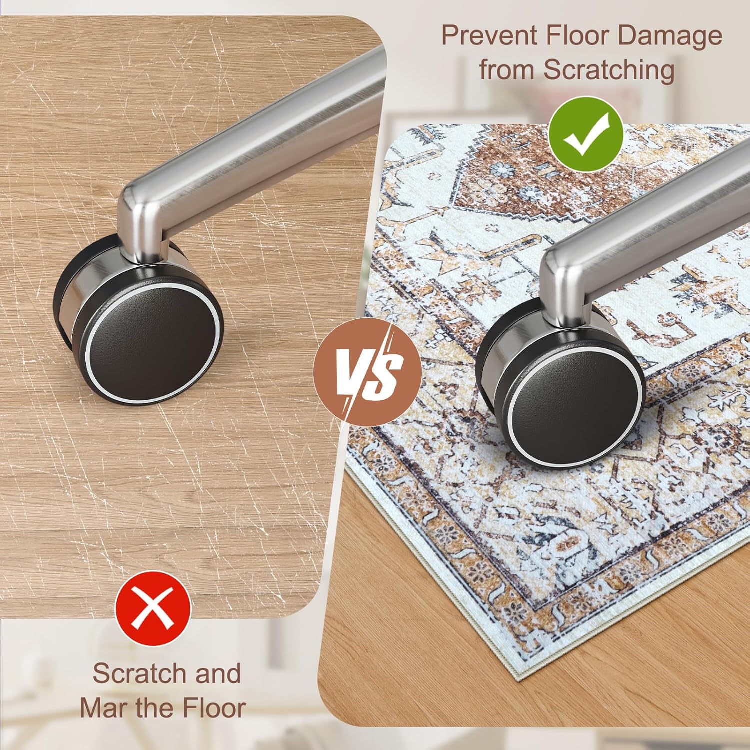 Anidaroel 5x7 Office Chair Mat for Hardwood Floor/Tile, Desk Chair Mat for Home Offices, Under Desk Rug for Rolling Chair, Anti-Slip Office Rugs for Rolling Chairs, Large Floor Protector Rug, Khaki