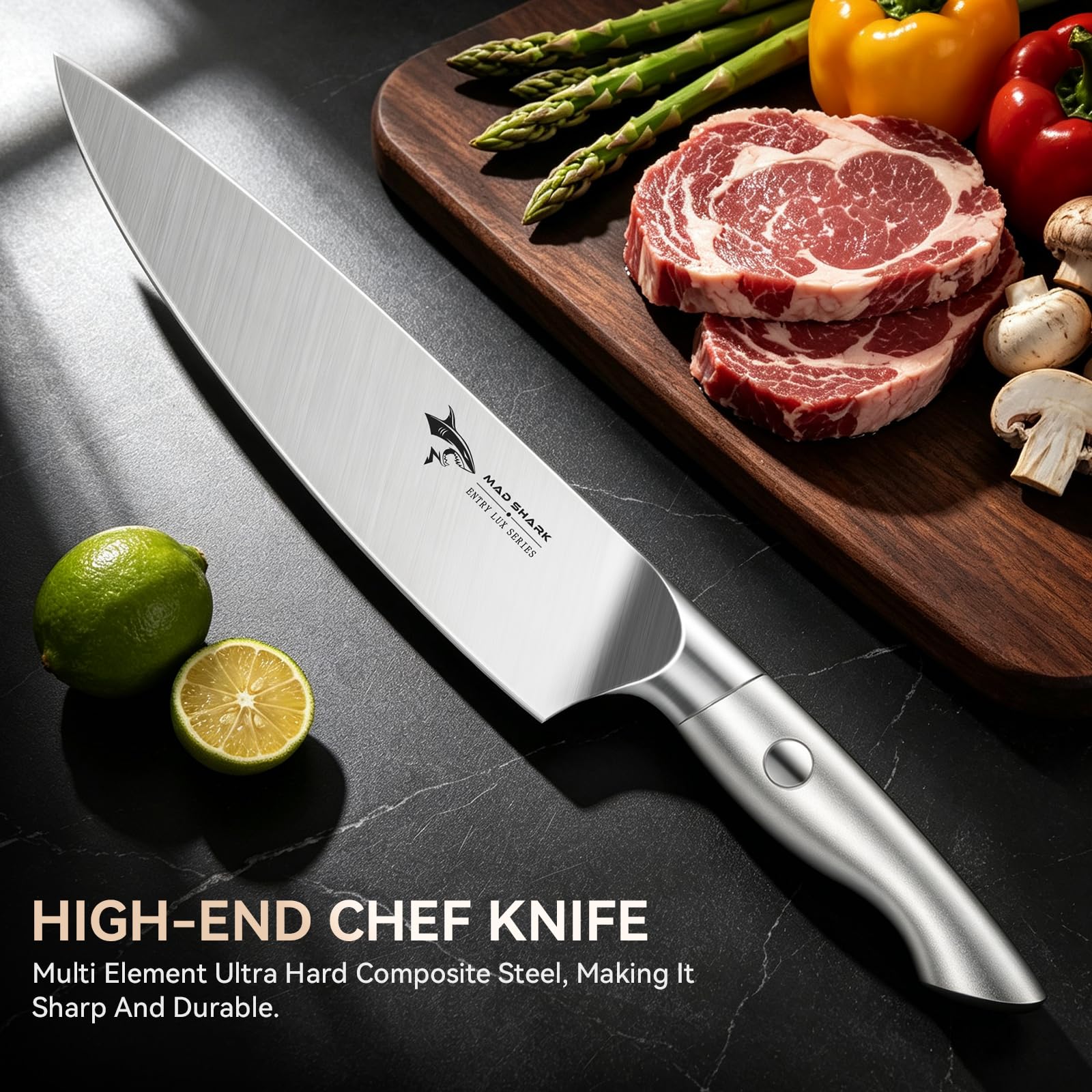 MAD SHARK 8 Inch Chef Knife, Professional Ultra Sharp Kitchen Knife — Amazon image 2
