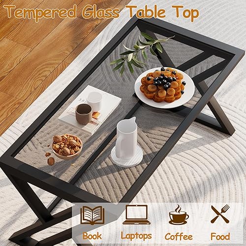 Miniatura 58 de Mesa de Centro para Sala de Estar Mesa Central Blanca, Mesa de Té Rectangular Simple y Moderna de Mármol Sintético con Marco de Metal Dorado Mármol