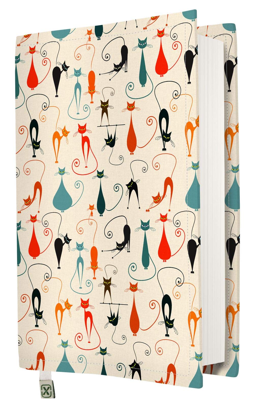 Kapax Housse De Protection Livre Rigide – Tissu Imperméable Lavable, Rembourré, Poches Intérieures, Motifs Élégants – Idéal Livres De Poche, Romans, Cadeau Lecteur (Tea, M)