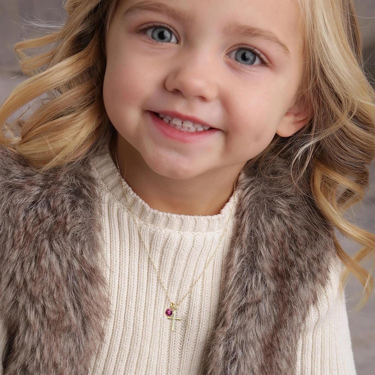 Easter Basket Stuffers for Teenage Girls Ideas-Sterling Birthstone Cross Necklace for Girls Age Daughter Kids Hypoallergenic First Communion Baptism Confirmation Stocking Gifts - Image 4