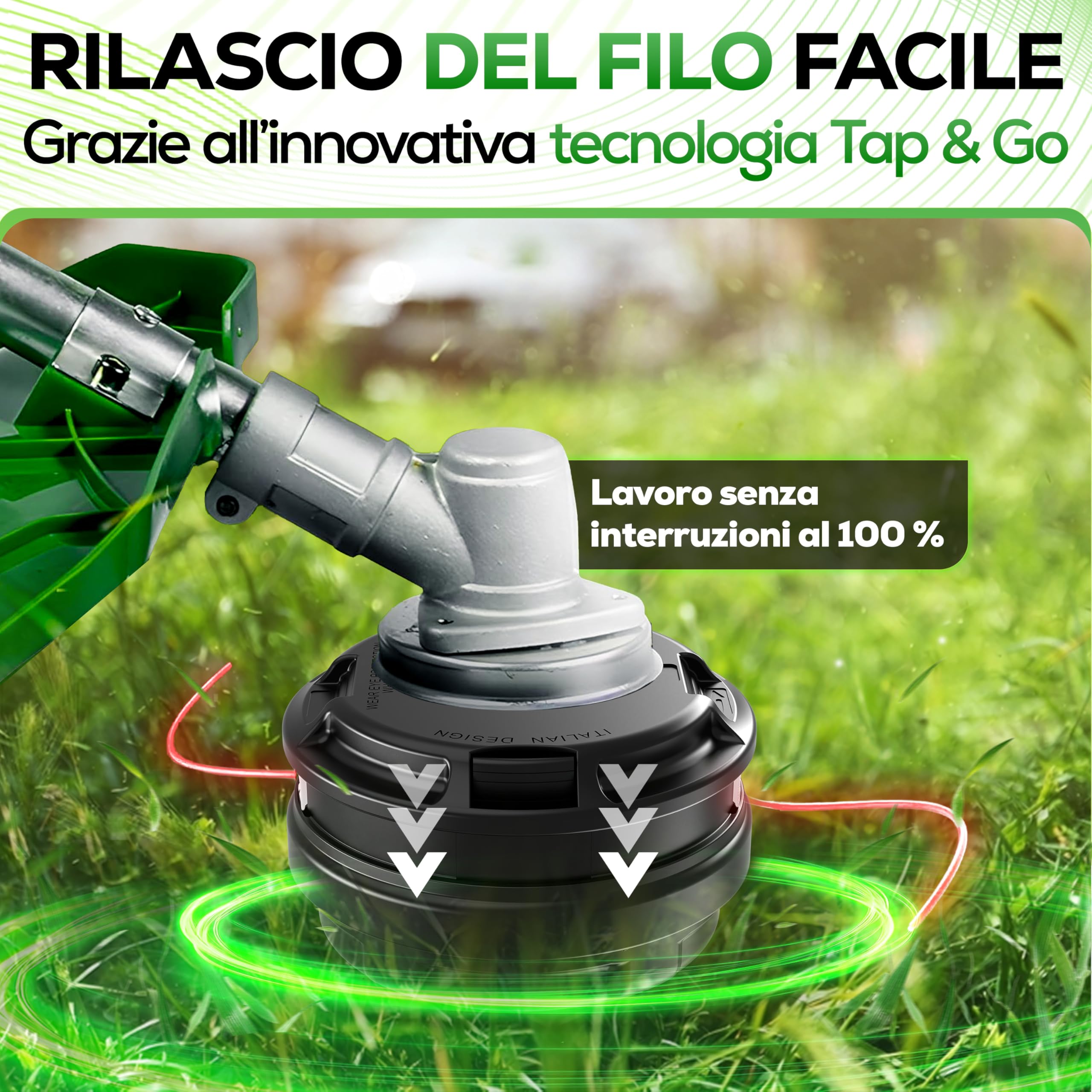 Testa Filo Decespugliatore Heckenpracht Tap & Go - Bobina Con 5 Adattatori Universali - Foto 7