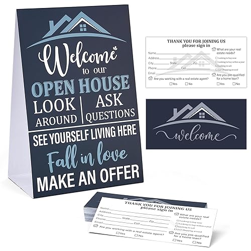 136Pcs Open House Signs Kit Visitor Guest Registry Form with