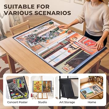 JoyCat 18 x 24 Art Portfolio Binder, 30 Pockets Display 60 Pages, Black