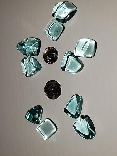 Miniatura 8 de 2 muestras de piedras preciosas de cristal curativo de obsidiana azul aguamarina óptica (hechas por el hombre) medio pulidas y pulidas, Piedras,