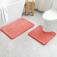 Vista 110 de MIULEE - Juego de 2 tapetes para baño, absorbentes, microfibra esponjosa y gruesa, con reverso antideslizante, lavable a máquina, para baño, ducha