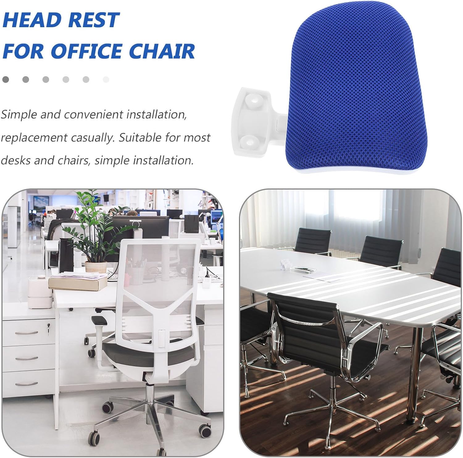 Computer Chair Headrest Attachment, Adjustable Height Neck Support