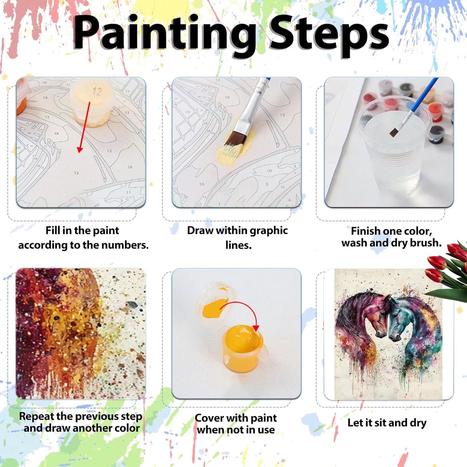 Pintar por Numeros Adultos pintar por numeros niños manualidades niños 10 años, DIY Pintar por Números de Pincel y Pintura acrílica Decoraciones para el Hogar Manualidades, sin Marco 60x80cm C-220