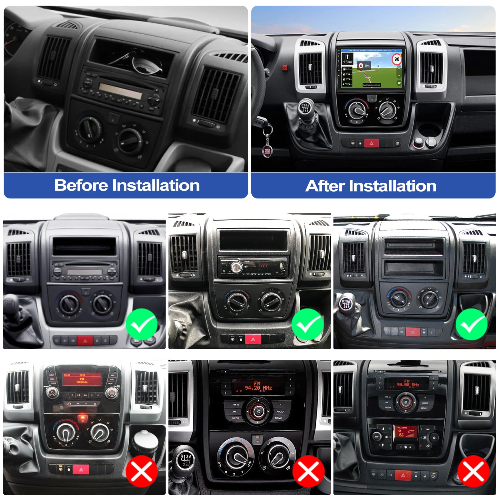 Autoradio Android 13 Per Fiat Ducato, Peugeot Boxer, Citroen Jumper - 9 Pollici Con CarPlay Wireless, 4G+64G E Telecamera Posteriore - Foto 3