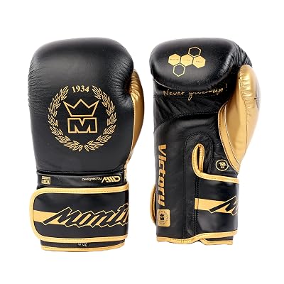 Montana Mixte Victory Gants de boxe, Noir et or, 10 oz EU