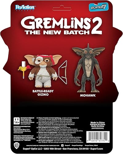 Miniatura 4 de Super7 Figuras de reacción de Gremlins - Figura de acción de Gizmo (tarjeta de personaje lista para batalla)
