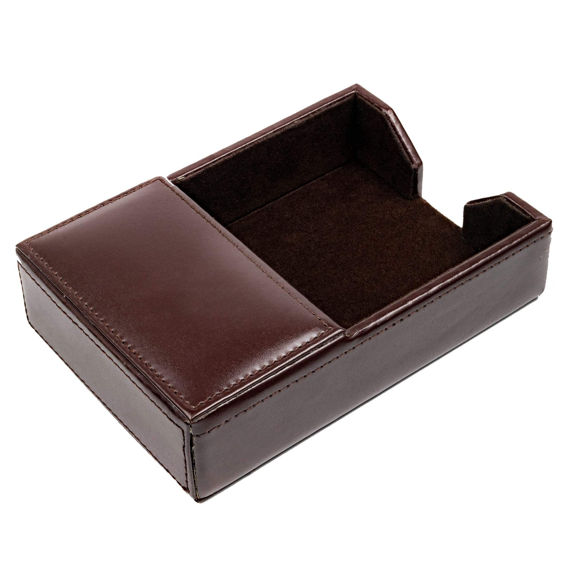 Dacasso Dark Brown Bonded Leather Memo Holder, 4-Inch by 6-Inch