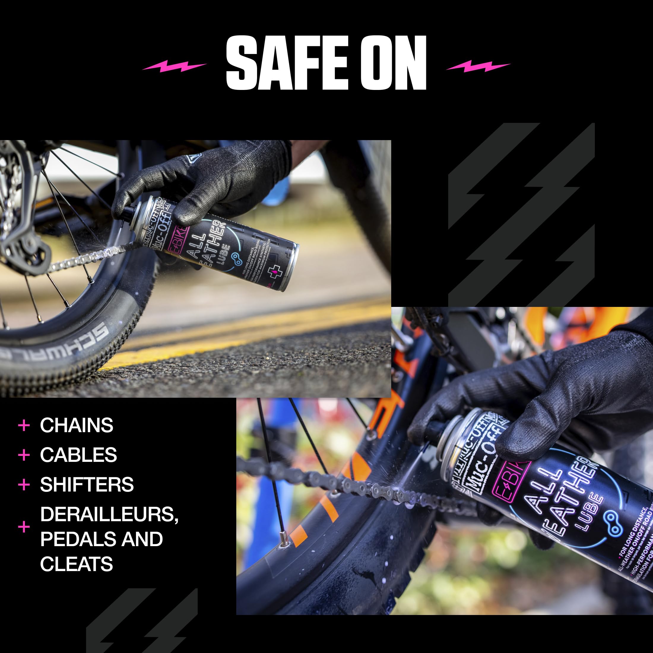Muc Off E-Bike All-Weather Chain Lube Allwetter- Kettenöl, 250 ml - Premium E-Bike Kettenfett, Kettenspray Fahrrad - Formuliert Für Alle Wetterbedingungen, black