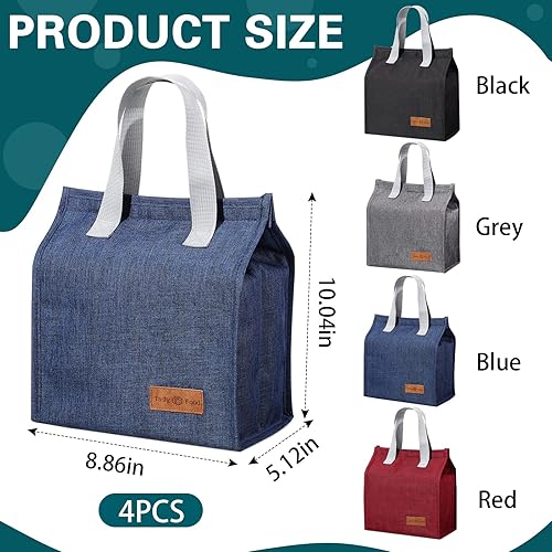 Miniatura 2 de Photect 4 bolsas de almuerzo aisladas, contenedor de sándwich, bolsas reutilizables para mujeres y hombres, pequeñas bolsas enfriadoras aisladas,