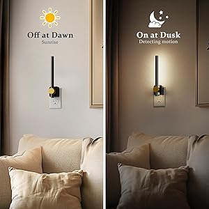 JandCase Night Lights Plug into Wall,0-200LM Dimmable LED Nightlights, Daylight White 5000K Vanity Night Light With Auto Light Sensor for Bathroom Dressing Room, 1 Pack