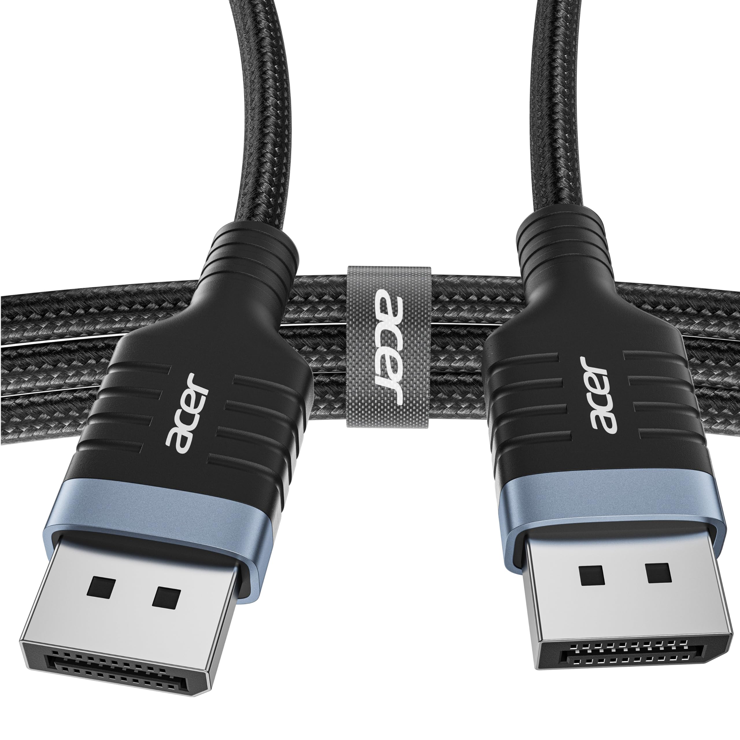 acer 8K Displayport Cable 3 m, DP 1.4 Cable 8K @ 60Hz, 4K @ 240Hz/120Hz, Supports 3D, HDR, FreeSync, G-Sync, DSC 1.2, HDCP 2.2, DP to DP Bi-directional Cable for Gaming Monitor, HDTV, PC, Graphics