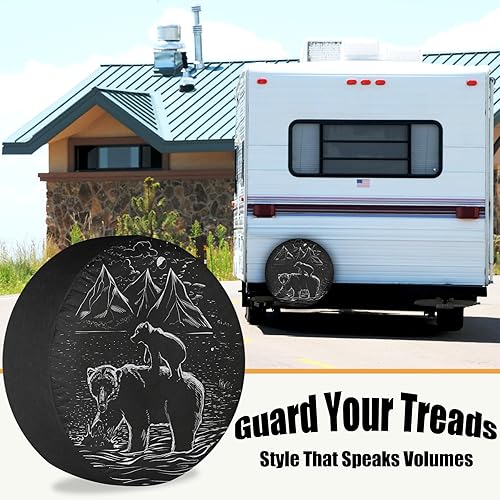 Miniatura 2 de Cubiertas de neumáticos de repuesto para remolque de caravana, madre e hijo, resistentes a la intemperie, a prueba de polvo, universales para