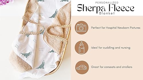 Miniatura 3 de Coca + B Personalized Blankets and Throws - Grey Wolf - Customized Blanket for Kids - Add Name & Customize for Girls, Boys & Adults - Perfect