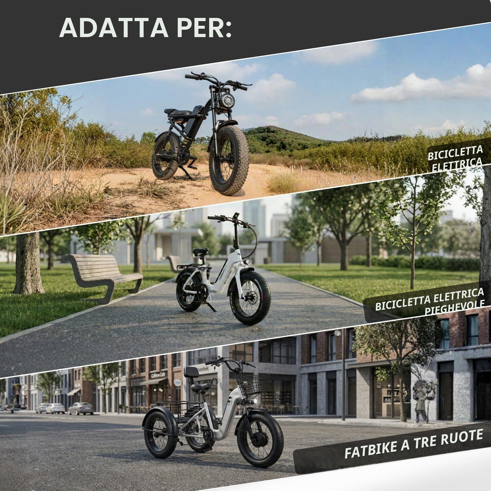 Fincci Copertoni Elettrica Fat Bike, MTB 26 x 4.0 Policci - Coppia Riflettente Pieghevole Pneumatici 100-559, Gomme per Montagna, Strada, Neve, Sabbia - Confezione da 2 accessori