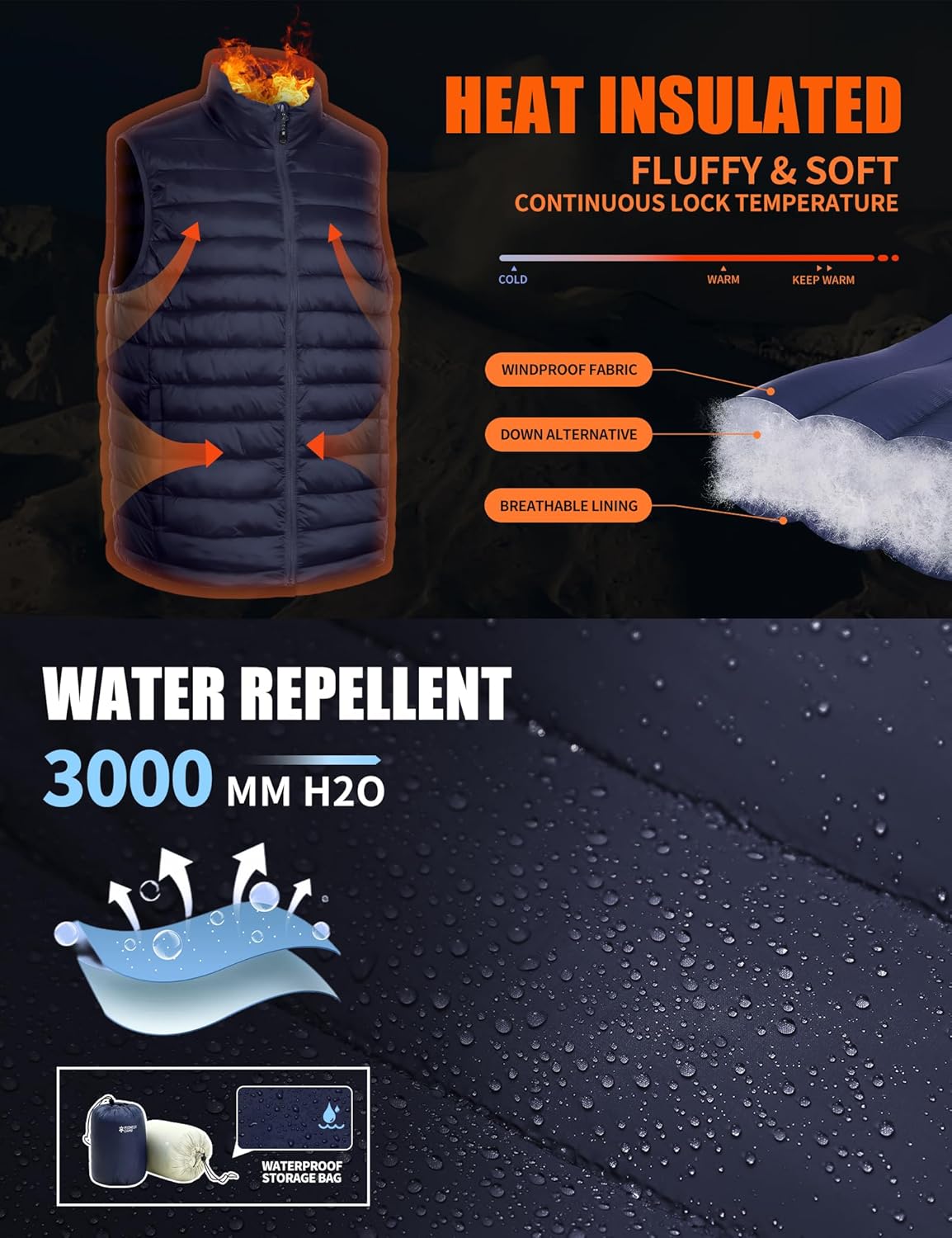 Pioneer Camp Men's Lightweight Puffer Vest Packable Water-Repellent Warm Quilted Sleeveless Outerwear for Work Casual Travel… - Image 4