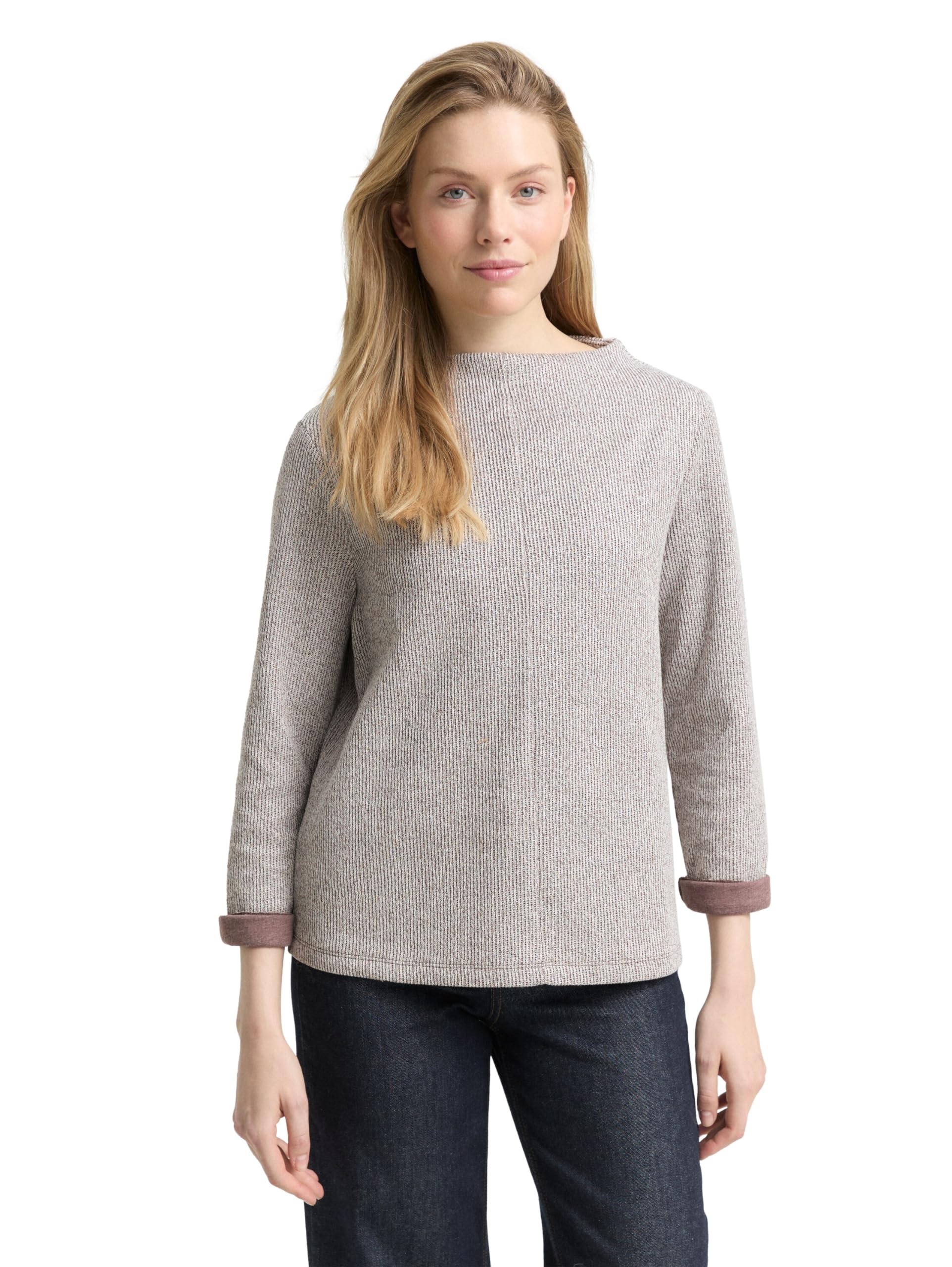 Tom Tailor Damen 1049009 Sweatshirt mit Stehkragen