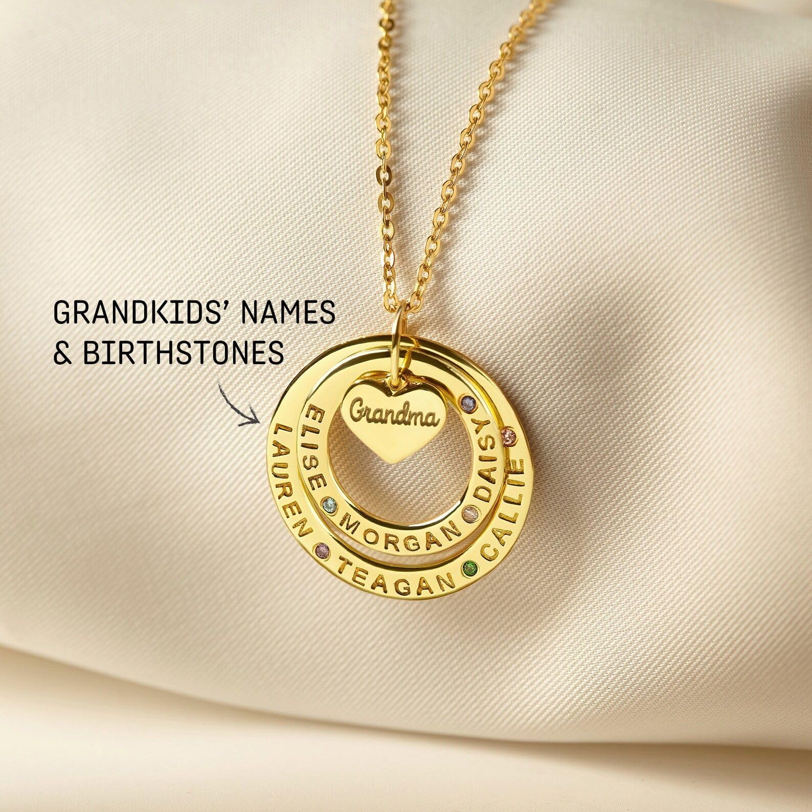 Niños nombres collar, familia collar con piedra de nacimiento, mamá joya con niños nombres personalizado madre Día de la Madre Navidad cumpleaños aniversario