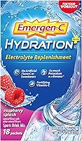 Emergen-C Hydration+ Raspberry Sports Drink Mix: Vitamin C & Electrolytes, 18 Packets for Rapid Replenishment