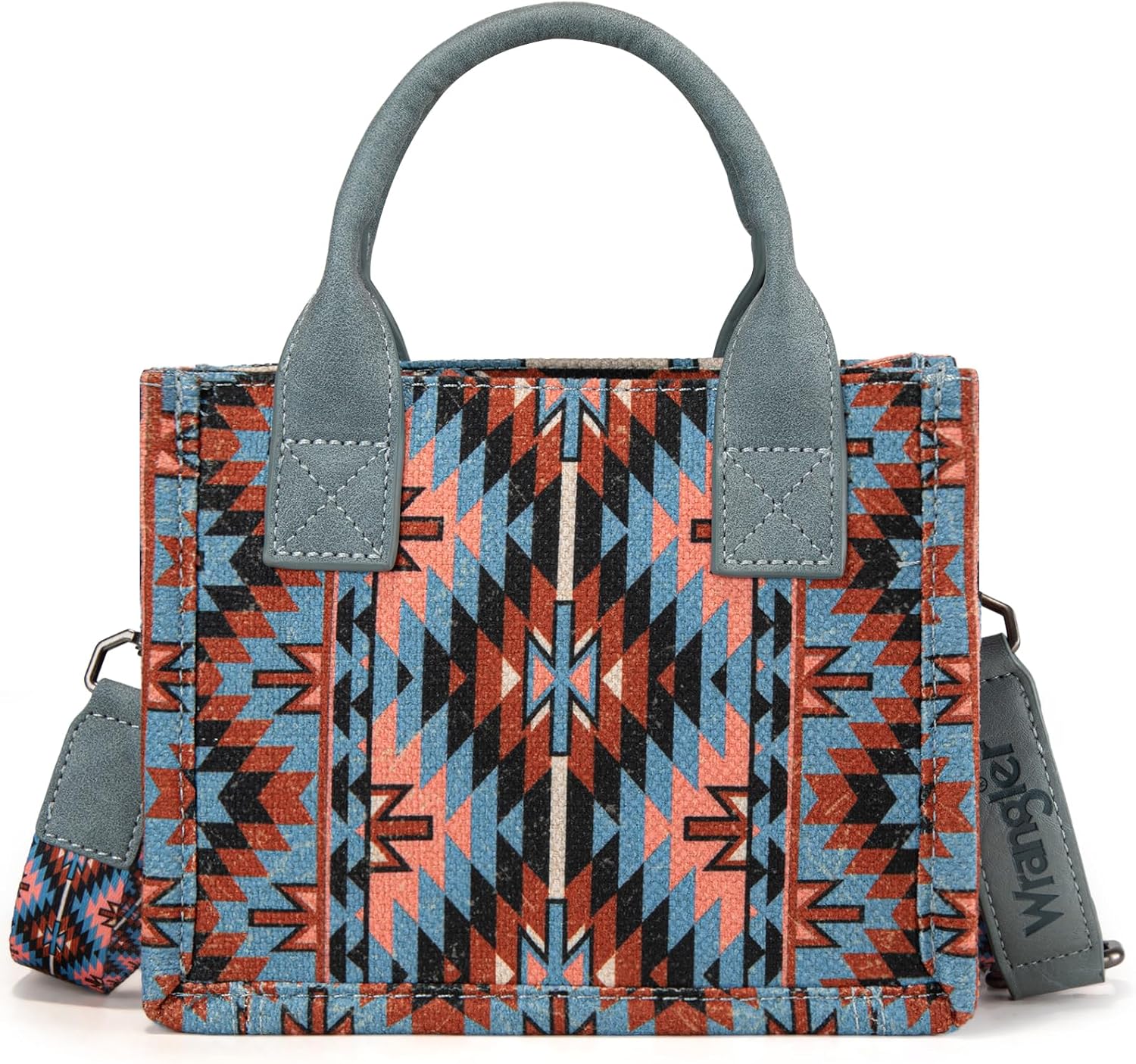 Montana West x Wrangler Mini Tote Bag for Women Small Western Crossbody Purse Aztec Top Handle Handbags - Image 8