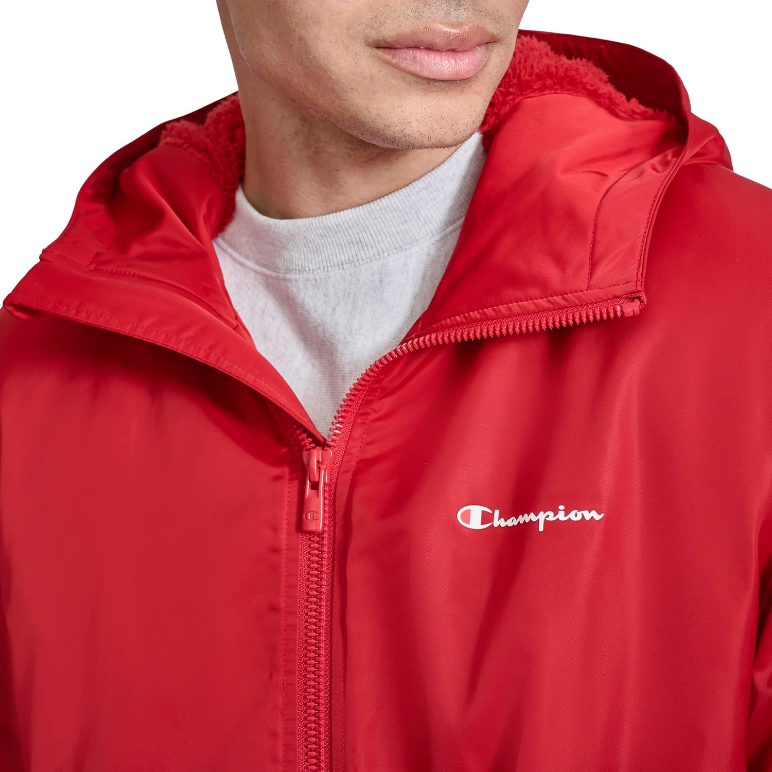 Champion mens Sherpa Lined Mid-length Sideline Jacket With Hood - Image 5