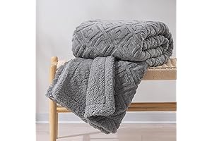EVERGRACE Grey Sherpa Throw Blanket