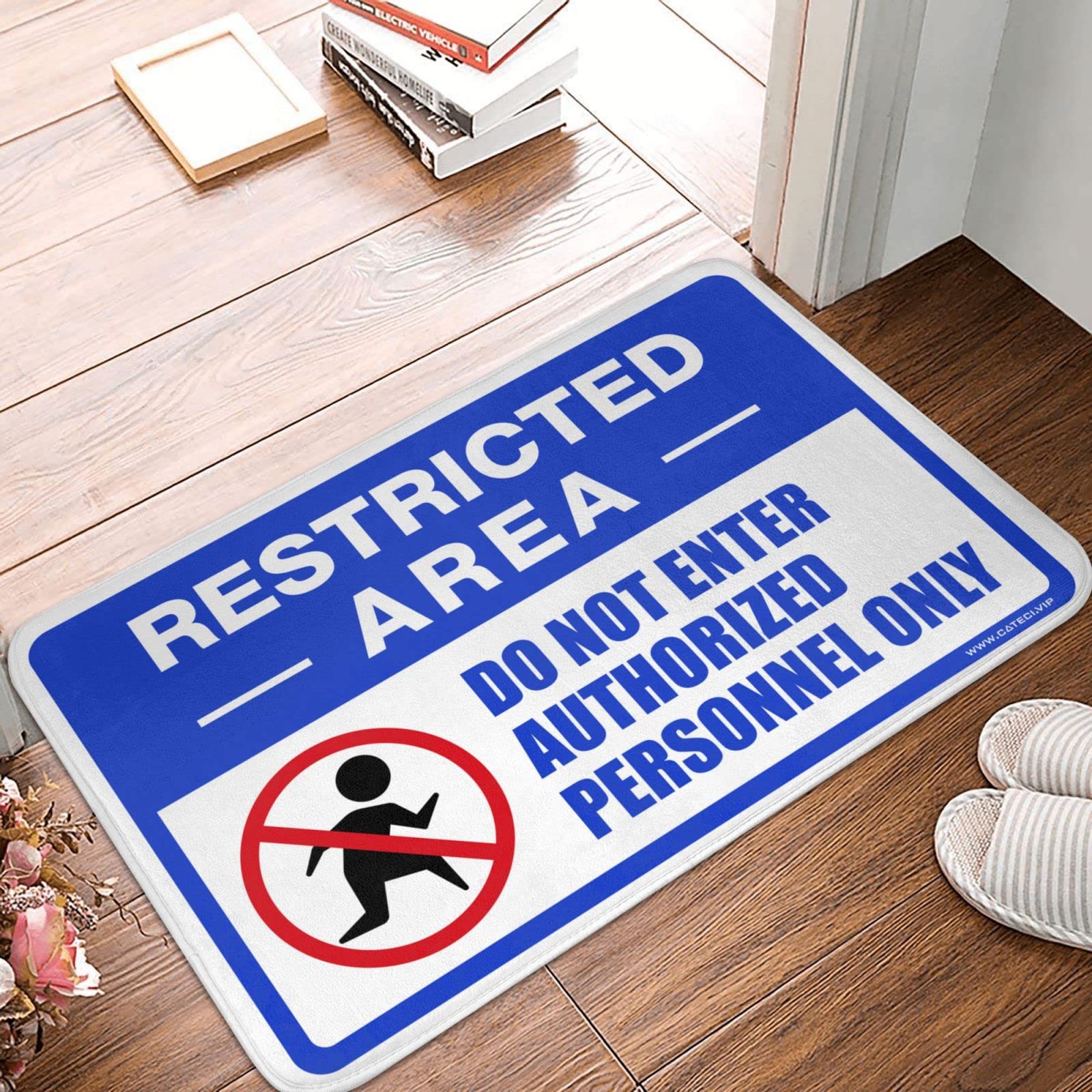 Tapis d'extérieur Do Not Enter antidérapant pour protéger l'entrée