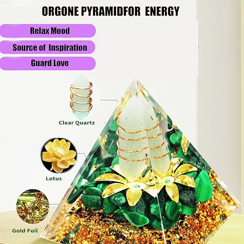 Miniatura 10 de HORNYPOOT Pirámide de orgón de 2 pulgadas para meditación, cristales de amatista y piedras curativas, estante de oficina, escritorio, sala de estar,