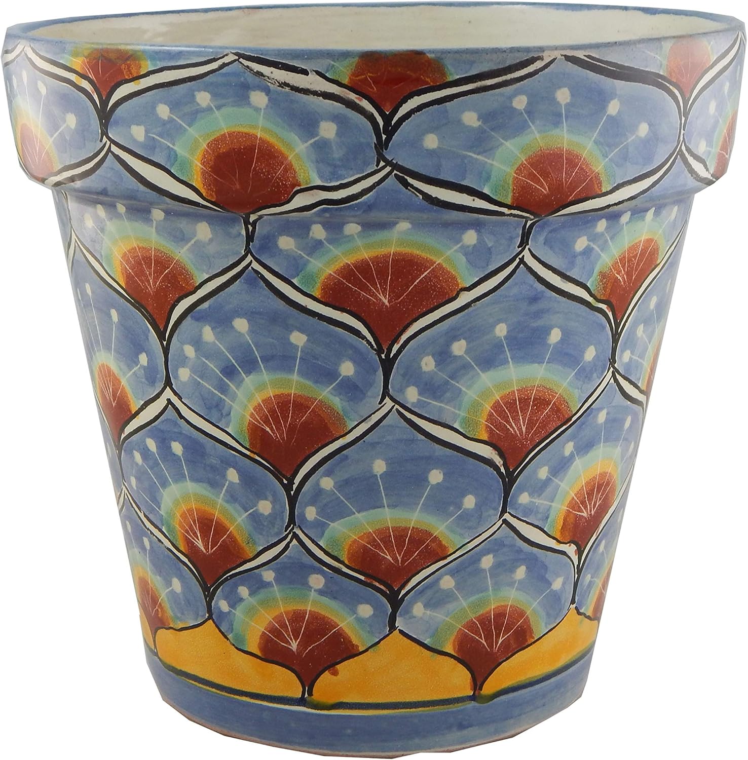 Mexican Talavera Planter Ceramic Flower Pot Folk Art Pottery Garden Handmade # 31