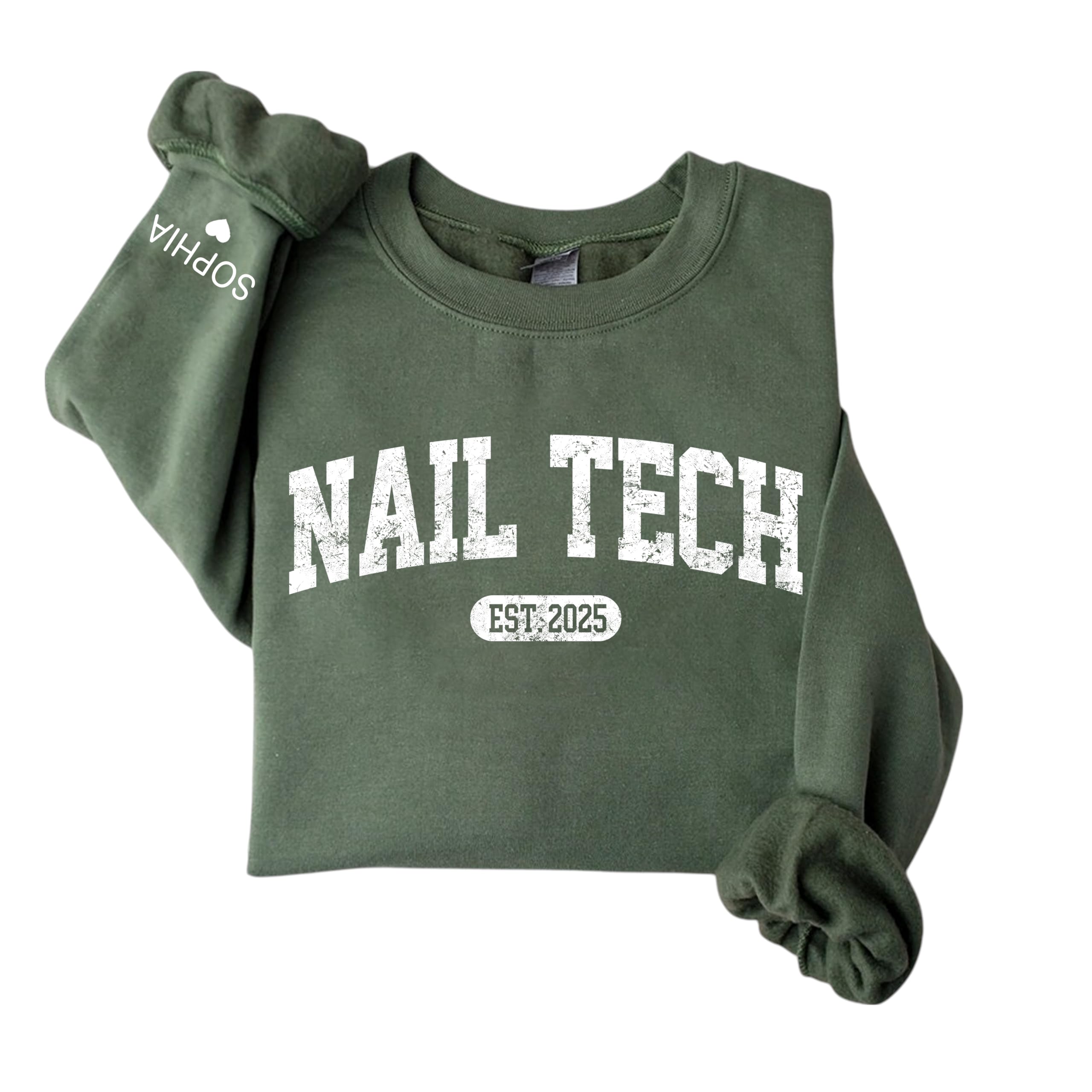 Chillever Personalized Nail Tech Sweatshirt, Custom Manicurist Sweater, Salon Crewneck, Graduation Gift for Beauty Professional, Appreciation Week Present