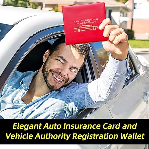 Miniatura 4 de Kewucn Soporte para registro y seguro de automóvil, paquete de 2 organizadores de documentos esenciales de primera calidad, accesorios universales