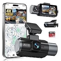 GKU 3 Canali Dash Cam Auto, 4K+1080P+1080P Telecamera per auto