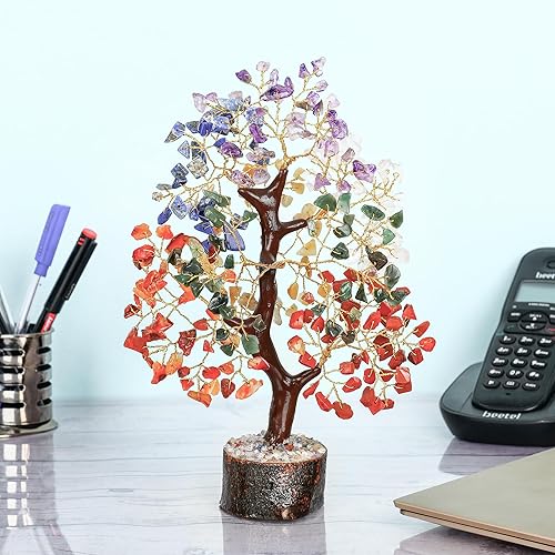 Miniatura 4 de Árbol de 7 chakras, árbol de la vida de cristal, decoración de habitación astética, árbol de Feng Shui, piedras de chakras, cristales y piedras,