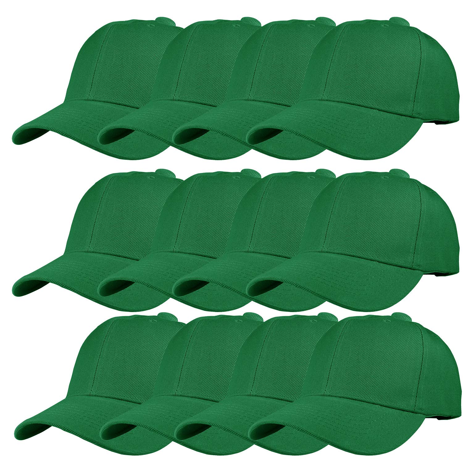 TZ Promise 12 Pack Wholesale Unisex Plain Solid Color Adjustable Baseball Caps Hats