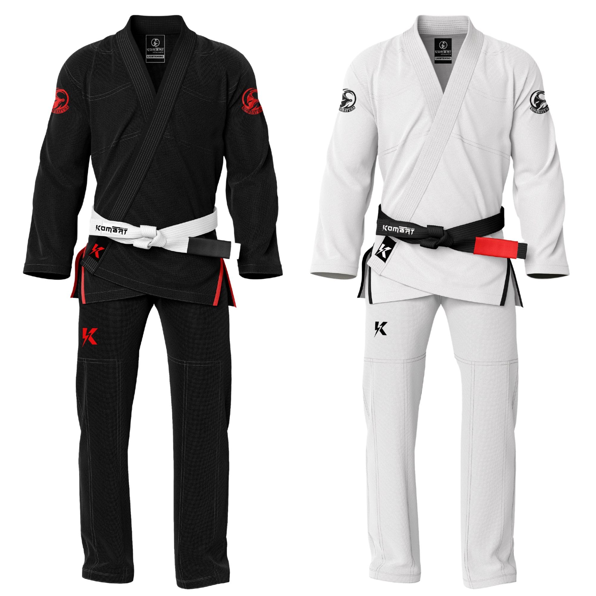 KOMBAT USAClassic Lightning Ultra Light BJJ GI | Premium GI | Brazilian Jiu Jitsu Gi - Preshrunk Fabric FREE WHITE BELT