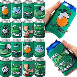 Layhit 24 Pcs Funny Golf Themed Can Cooler Hole in One 12 oz Can Sleeve ...