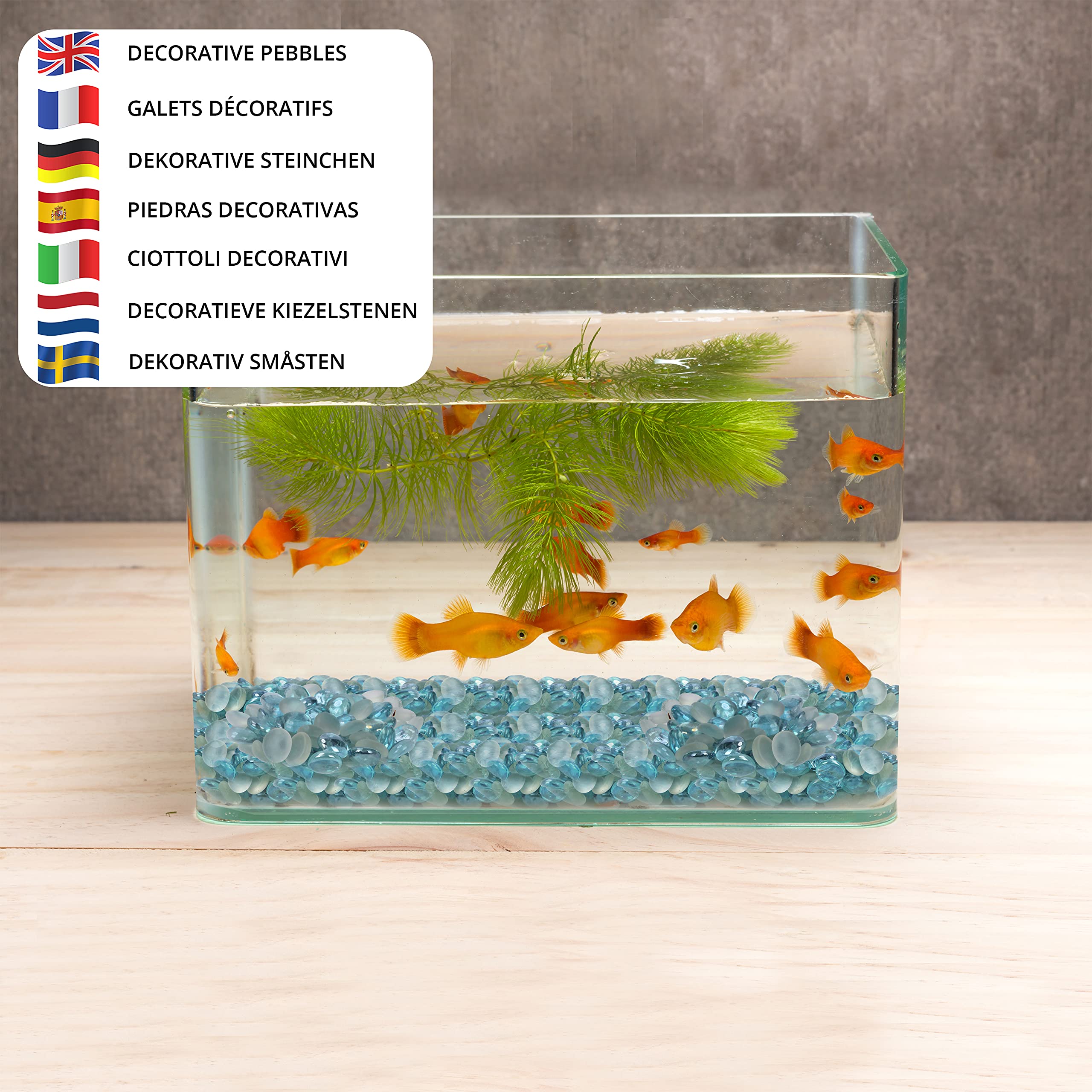 Belle Vous Bille en Verre (95-105 Pièces / 500 g) - Bille Plate en Verre 20 mm - Pierres Précieuses Décoratives pour Mariage/Fête, Décoration de Table, Bille Deco Vase et Décor d’Aquarium