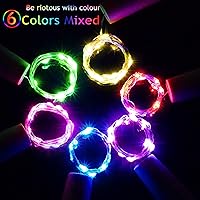 Vista 4 de SmilingTown 12 paquetes de 20 luces LED para botellas de vino con corcho - Cadena de luces de hadas de alambre plateado, luces de corcho operadas