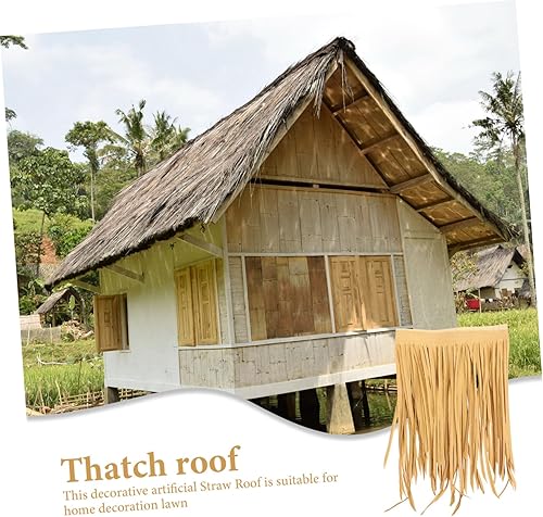 Miniatura 4 de 4 techos de paja artificiales para decoración de jardín, paneles de paja de simulación, techos de paja resistentes al fuego para paisajismo y
