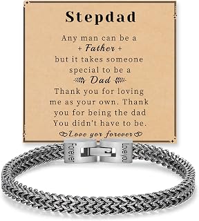 Gifts for Men, Mens Bracelet Cuban Link Chain Bracelet Love You Forever Birthday Christmas Gifts for Boyfriend Son Grandson Husband Brother Dad Stocking Stuffers for Teens