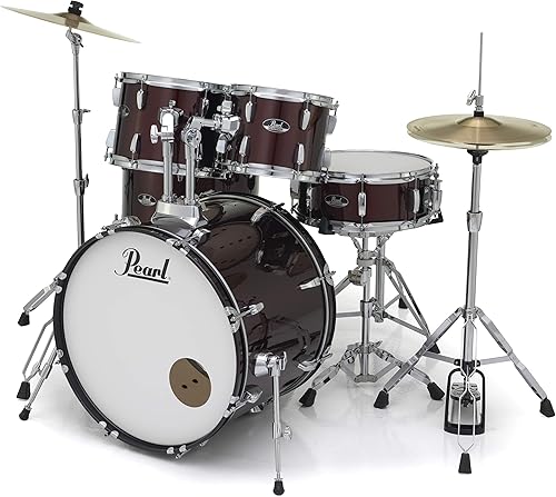 Miniatura 16 de Pearl Roadshow (RS525WFC/C707) - Juego completo de batería de 5 piezas con platillos y soportes, color bronce metálico