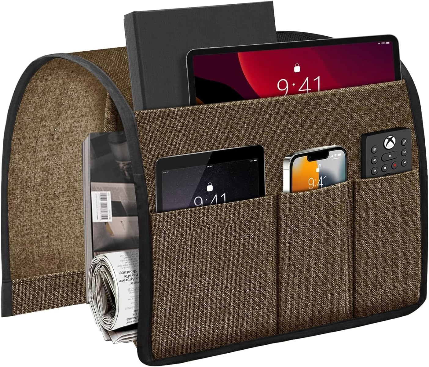 A ADIOS Sofa Armrest Organizer,Armchair Caddy for Couch