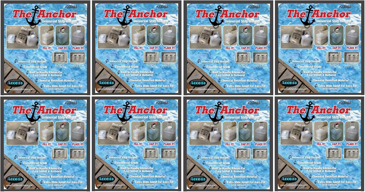 Main Access Anchor - Universal Pool Weights for Above Ground Entry Systems, Steps and Ladders (Three-Pack)